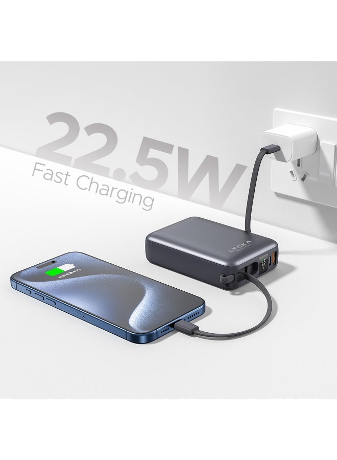LYCKA Scoop 45PD Power Bank – 45W Fast Charging Portable Charger with Power Delivery for Smartphones, Tablets & Earbuds – Sleek & Compact Design - Image 2
